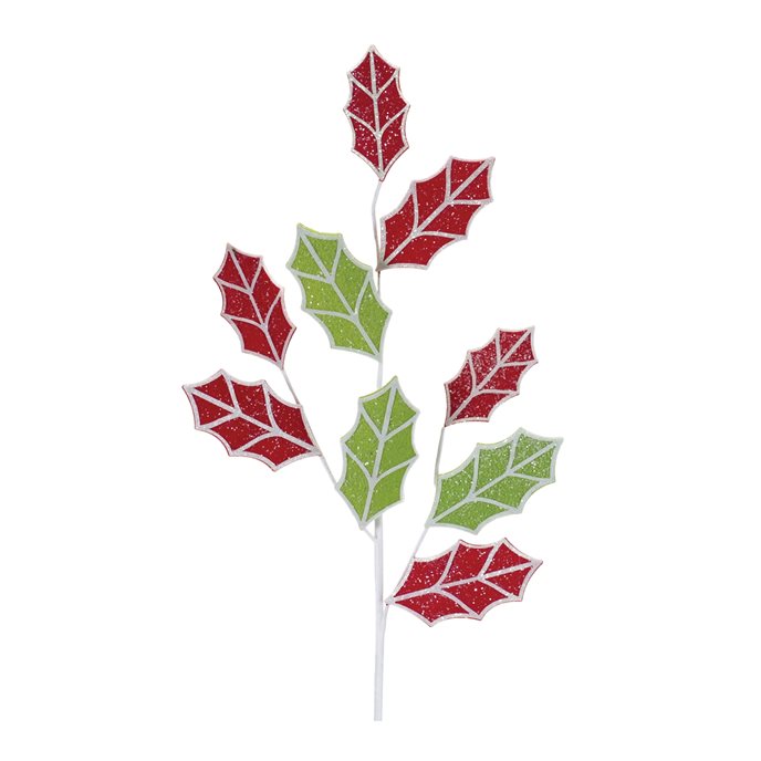 Glittered Fabric Holly Spray (Set of 6) Thumbnail