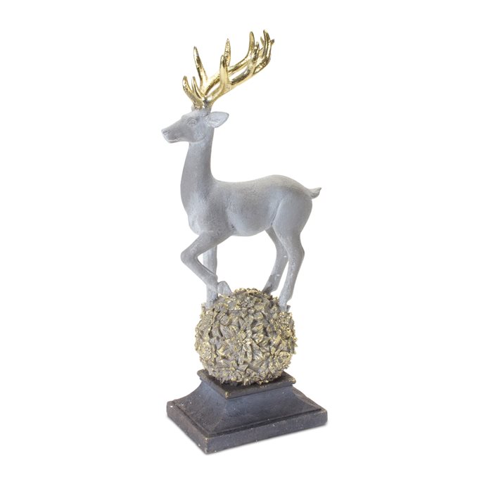 Winter Deer Figurine on Orb 14"H Thumbnail