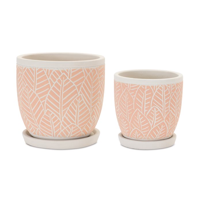 Stone Planter with Plate (Set of 2) Thumbnail