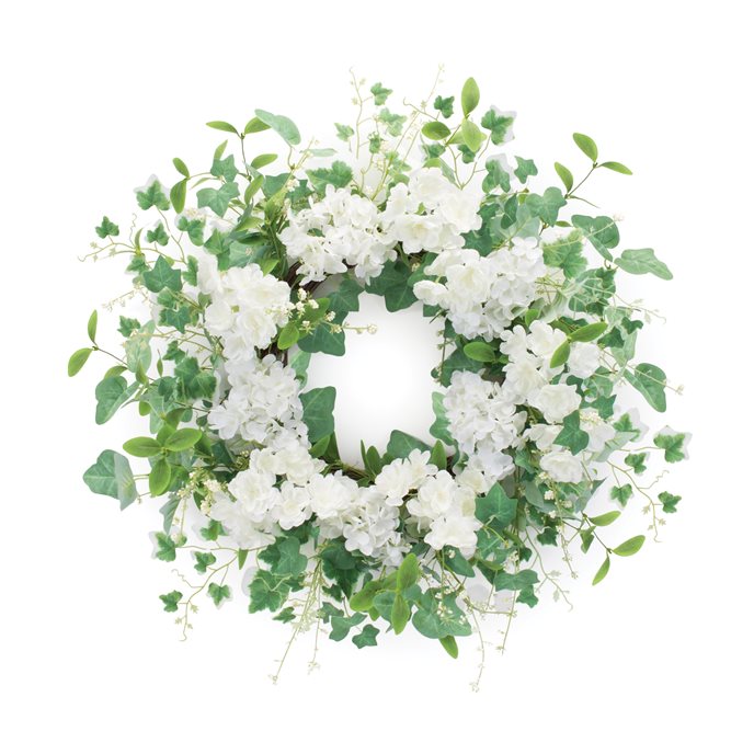 Hydrangea and Ivy Leaf Wreath 21.5"D Thumbnail