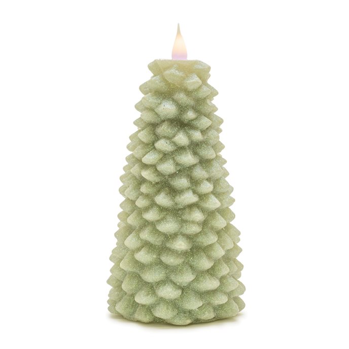 Glittered Pine Tree Candle 8"H Thumbnail