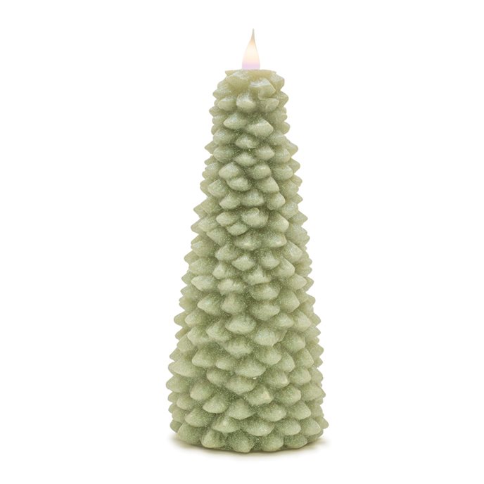 Glittered Pine Tree Candle 10"H Thumbnail