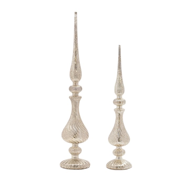 Swirled Glass Finial Decor (Set of 2) Thumbnail