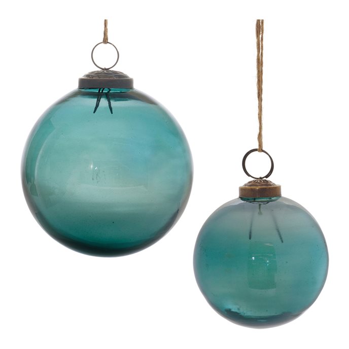 Blue Clear Glass Ball Ornament (Set of 6) Thumbnail
