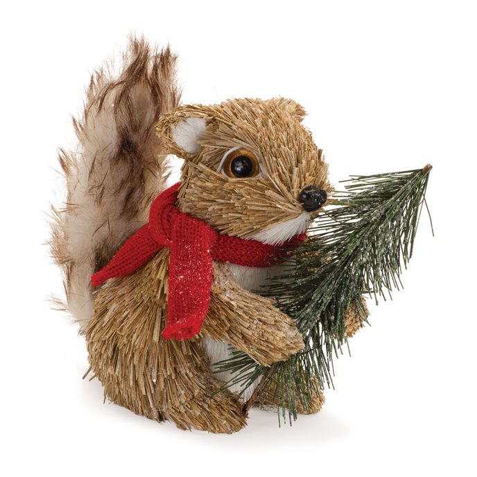 Winter Squirrel Shelf Sitter with Pine Tree (Set of 2) Thumbnail