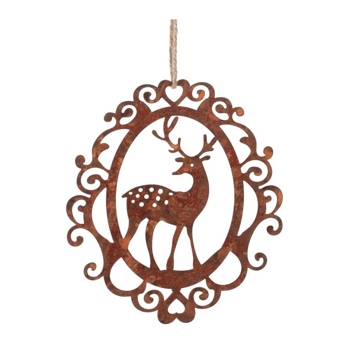Bronze Metal Deer Cut-Out Ornament (Set of 12) Thumbnail