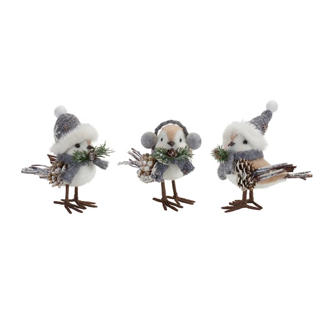 Winter Bird Shelf Sitter with Natural Accents (Set of 12) Thumbnail