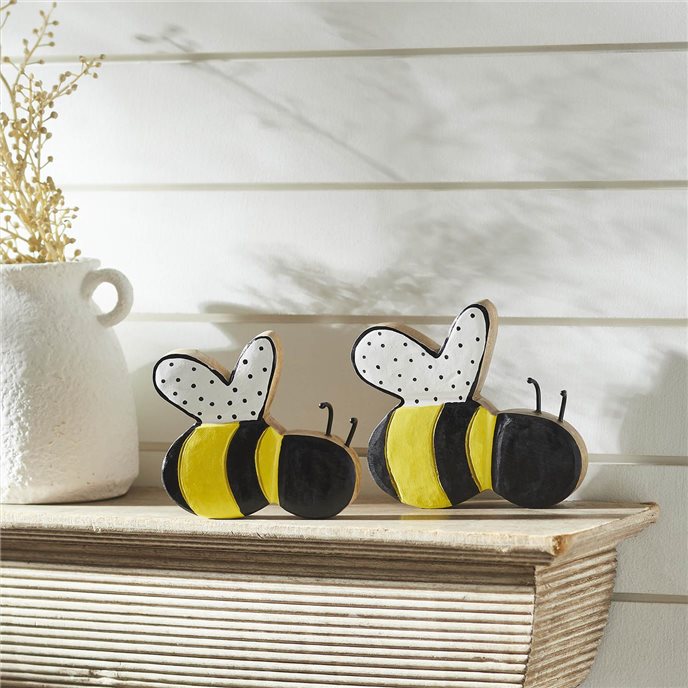 Buzzy Bees Wooden Painted Bees Set of 2 Sizes Thumbnail