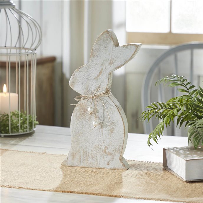 Spring In Bloom Wooden Upright Bunny Silhouette w/ Twine 13.75x6.75x1.5 Thumbnail