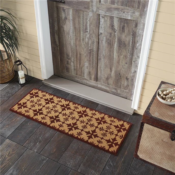 Charleston Mosaic Burgundy Coir Rug Rect 17x48 Thumbnail