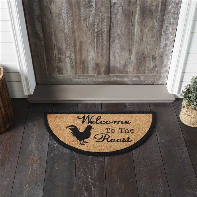 Down Home Welcome to the Roost Coir Rug Half Circle 16.5x33 Thumbnail