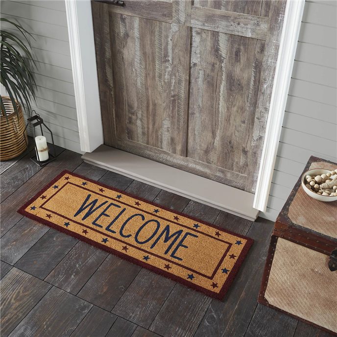 Patriotic Stars Welcome Coir Rug Rect 17x48 Thumbnail