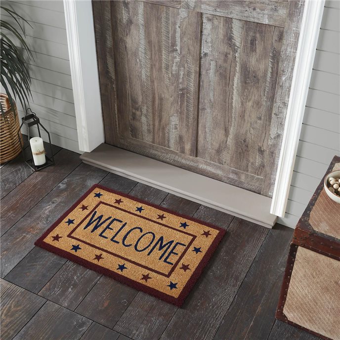 Patriotic Stars Welcome Coir Rug Rect 20x30 Thumbnail