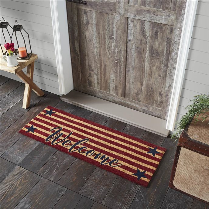 Patriotic Stripes Coir Welcome Rug Rect 17x48 Thumbnail