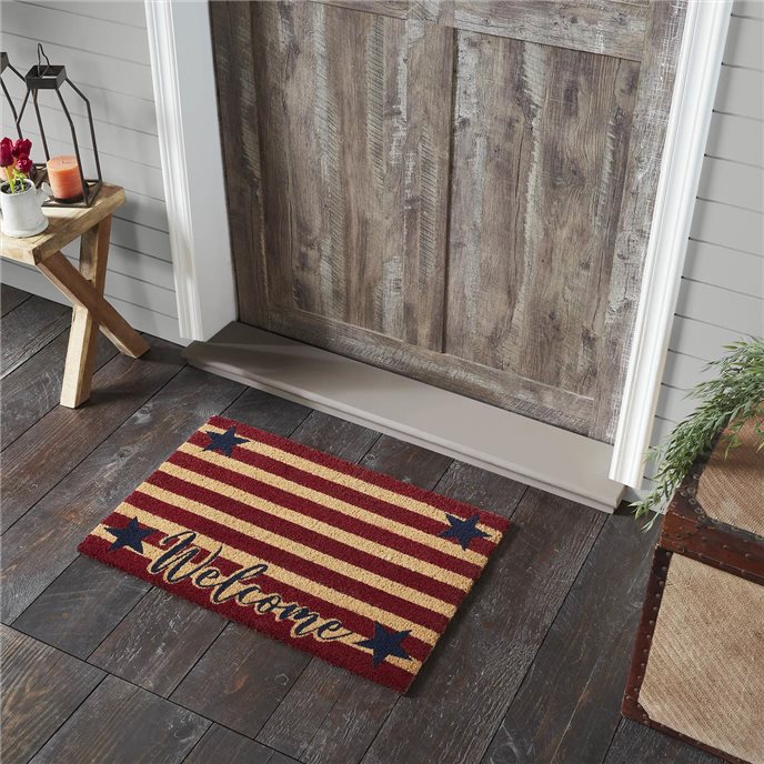 Patriotic Stripes Coir Welcome Rug Rect 20x30 Thumbnail