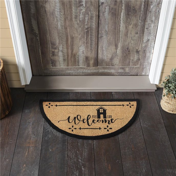Saltbox Coir Welcome Rug Half Circle 16.5x33 Thumbnail