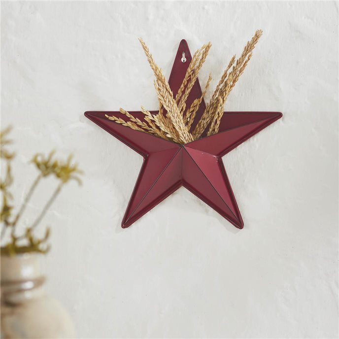 Metal Star w/ Pocket Burgundy Distressed 12x12 Thumbnail