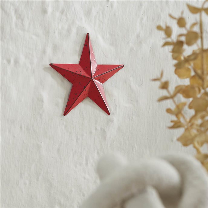 Metal Star Speckled Barn Red Distressed 4x4 Thumbnail