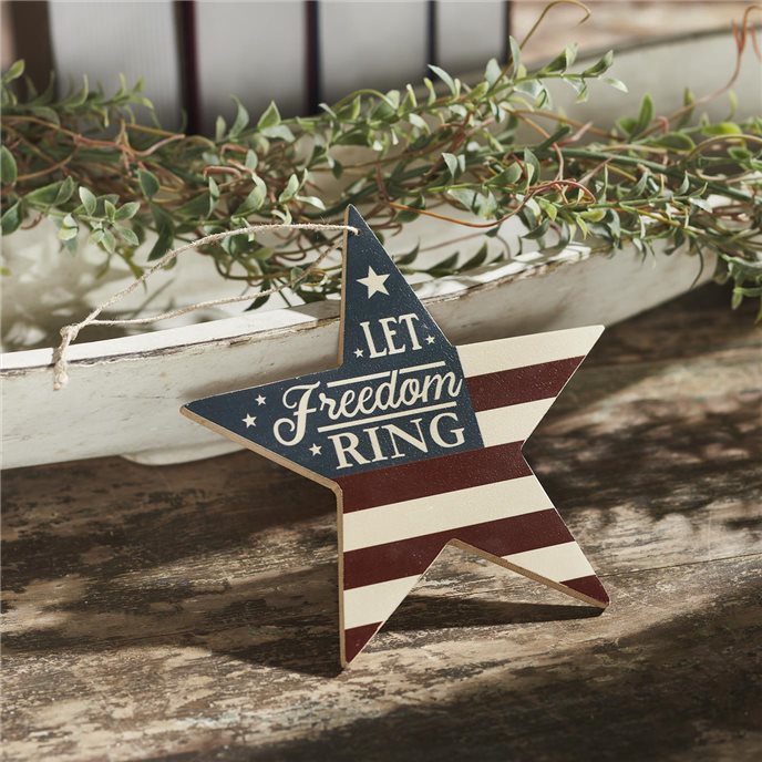 My Country Let Freedom Ring MDF Star Ornament 6x6x0.25 Thumbnail