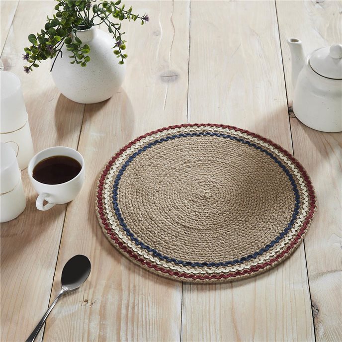 Red White Blue Ric Rac Placemat 14 Inch Diameter Thumbnail