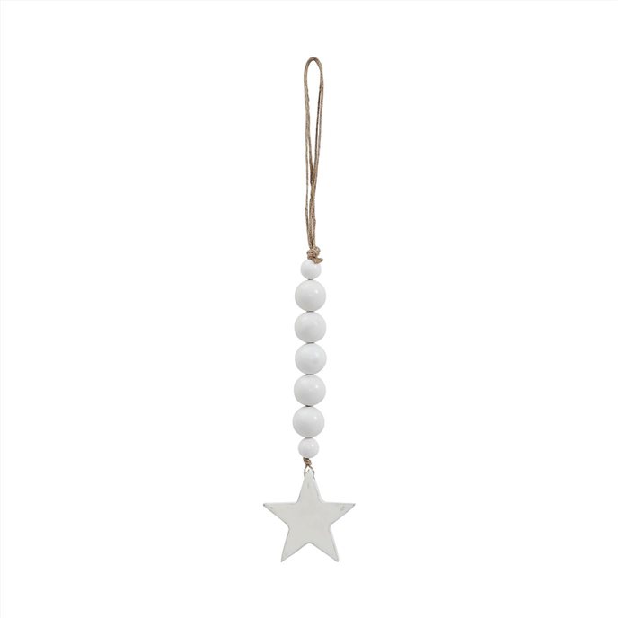 White Beads &amp; Star Ornament 6x2 Thumbnail