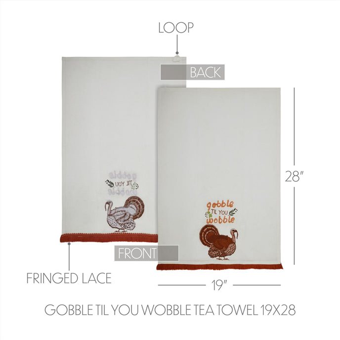 Gobble Til You Wobble Tea Towel 19x28 Thumbnail