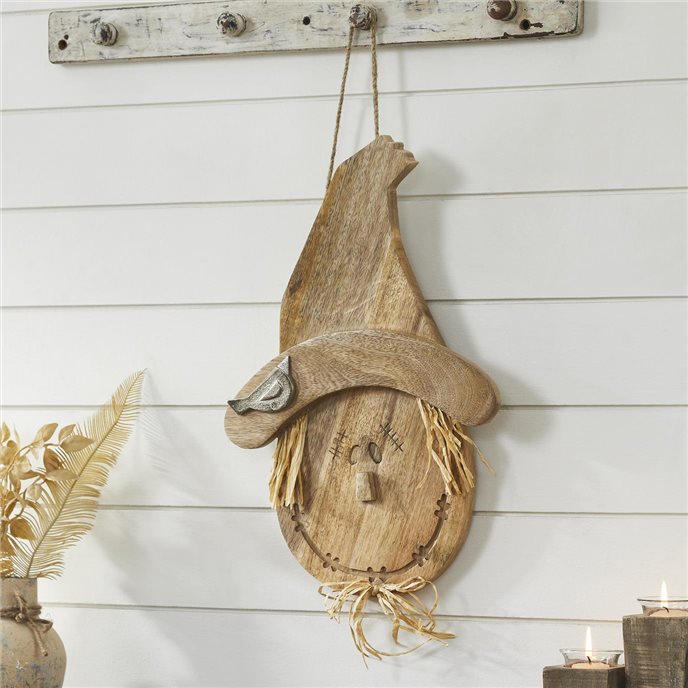Natural Wooden Scarecrow Wall Hanging 18.25x12x2 Thumbnail