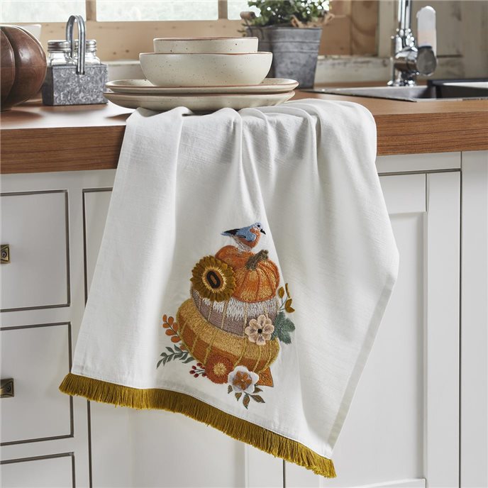 Pumpkin Floral Tea Towel 19x28 Thumbnail