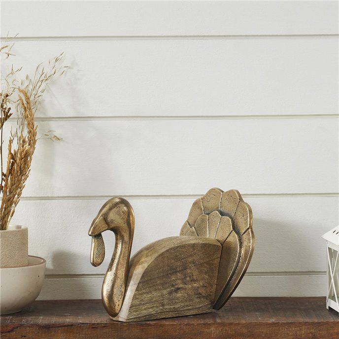 Wooden Turkey w/ Burnished Metal 6x8.5x6.5 Thumbnail