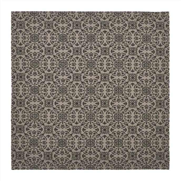 Custom House Black Tan Jacquard Table Topper 20x20 Thumbnail