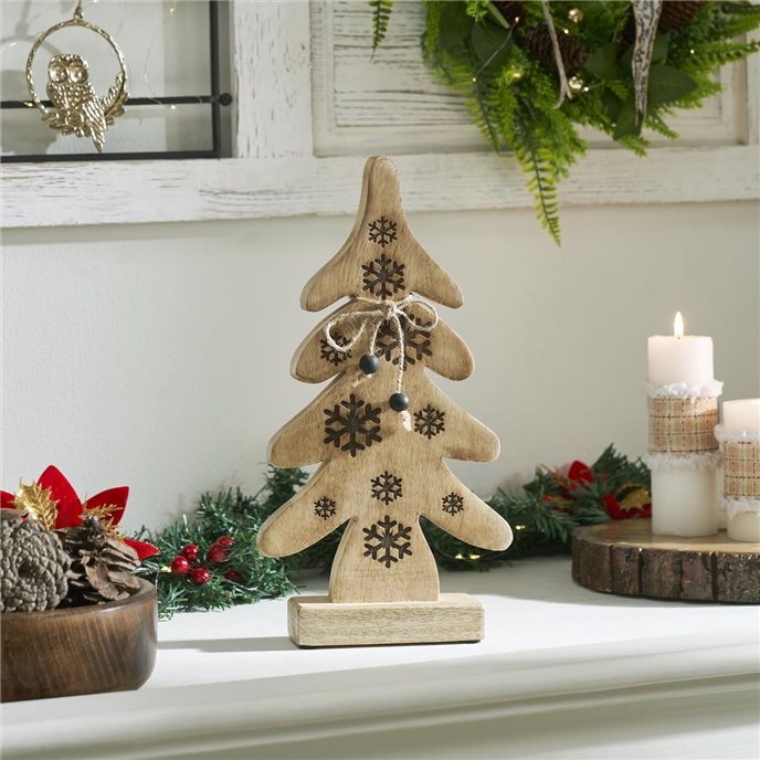 Natural Wooden Snowflake Tree 13x7x2 Thumbnail