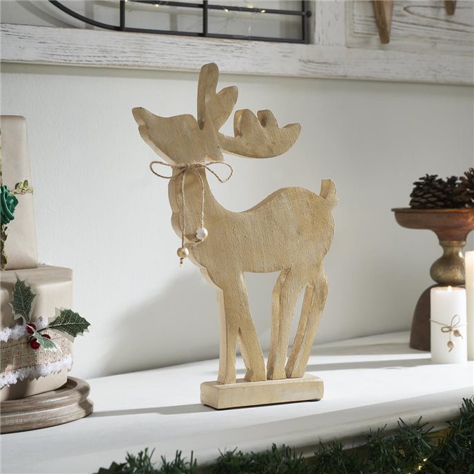 Pretty Prancer Brushed Gold Wooden Deer 11x7x2 Thumbnail