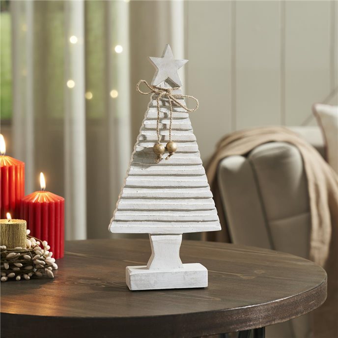 Starbright Distressed White Wooden Tree 13x6x2 Thumbnail