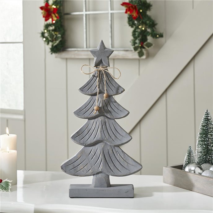 Starry Pine Distressed Grey Wooden Tree 13x7x2 Thumbnail