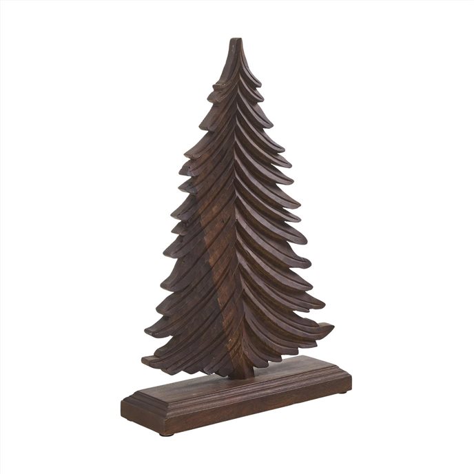 Winter Fir Dark Wooden Tree 19x12x3.75 Thumbnail