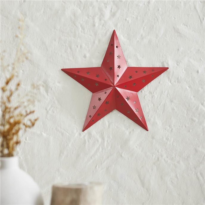 Metal Star Punched Barn Red 12x12 Thumbnail