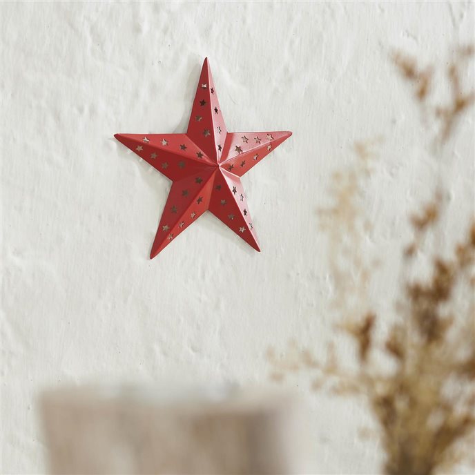 Metal Star Punched Barn Red 6x6 Thumbnail