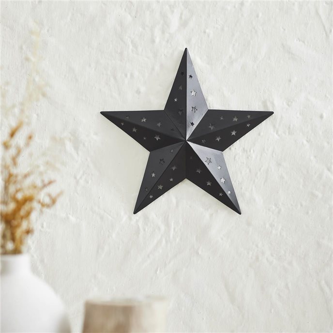 Metal Star Punched Black 12x12 Thumbnail