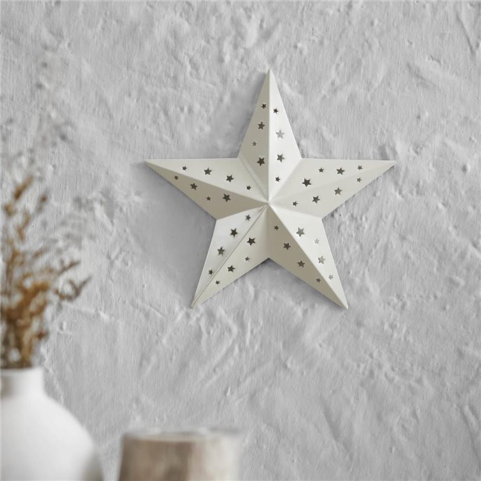 Metal Star Punched Creme 12x12 Thumbnail