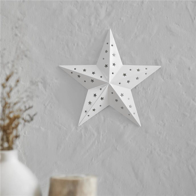 Metal Star Punched White 12x12 Thumbnail