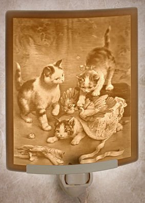 Mischief Makers Kitten Night Light by Porcelain Garden Thumbnail