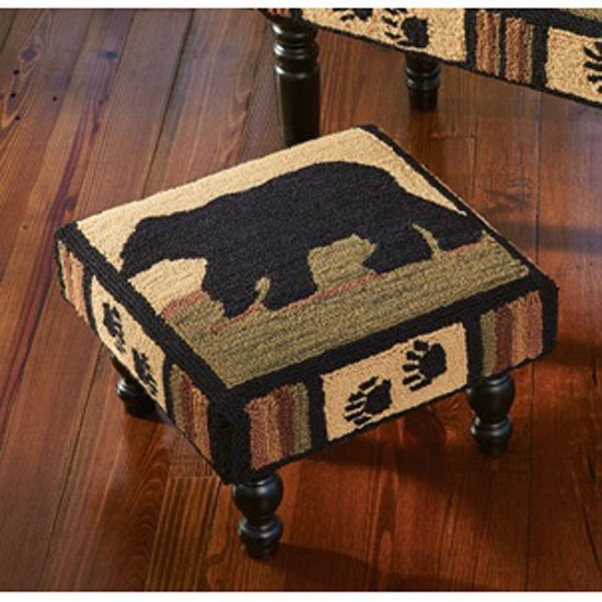 Adirondack Bear Hooked Stool Thumbnail