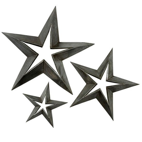 Antique Tin Stars set of 3 Thumbnail
