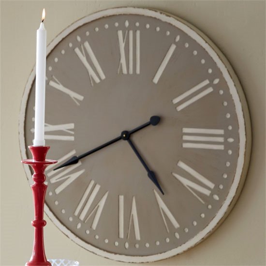 Wood Clock Taupe 36 inch Thumbnail