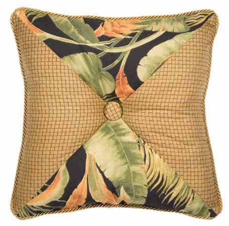 La Selva Black Square Button Pillow Thumbnail