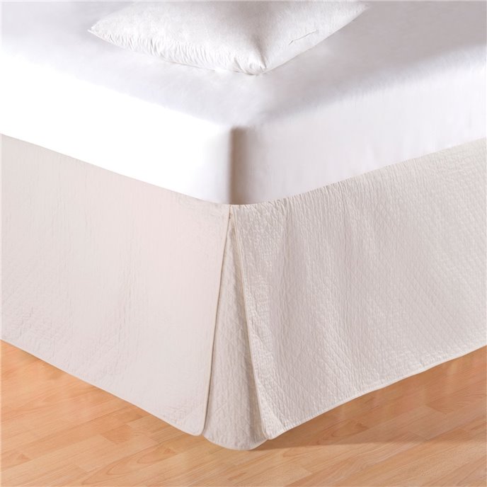 Cream Quilted King Bedskirt Thumbnail